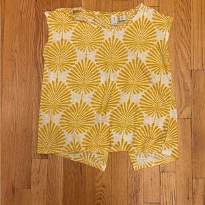 Joie Sunburst Yellow and Cream Linen Top